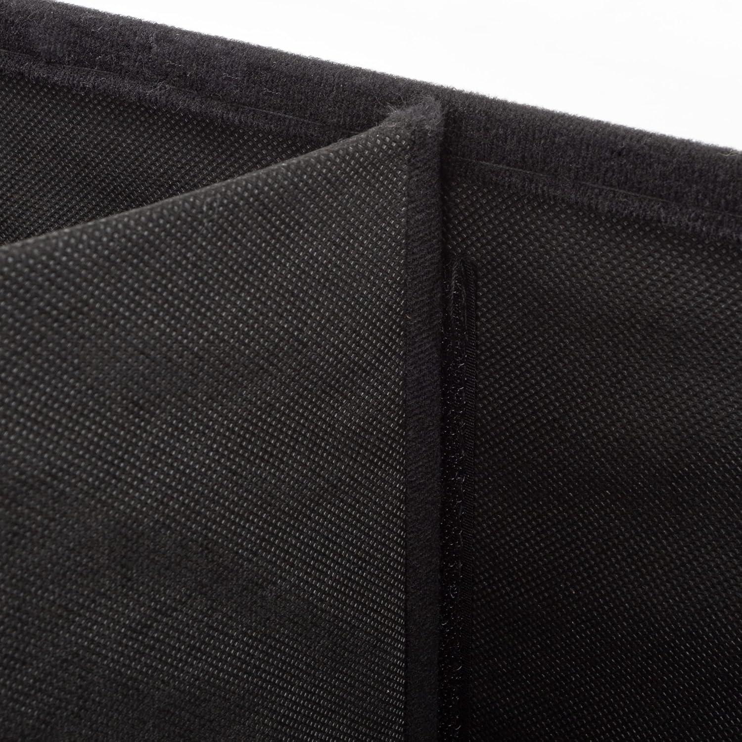 imageStorage Ottoman 30Inch Folding Faux Leather Footrest Linen Chest or Bench with Removable Bin for Living Room or Bedroom by HomeComplete BlackGrey
