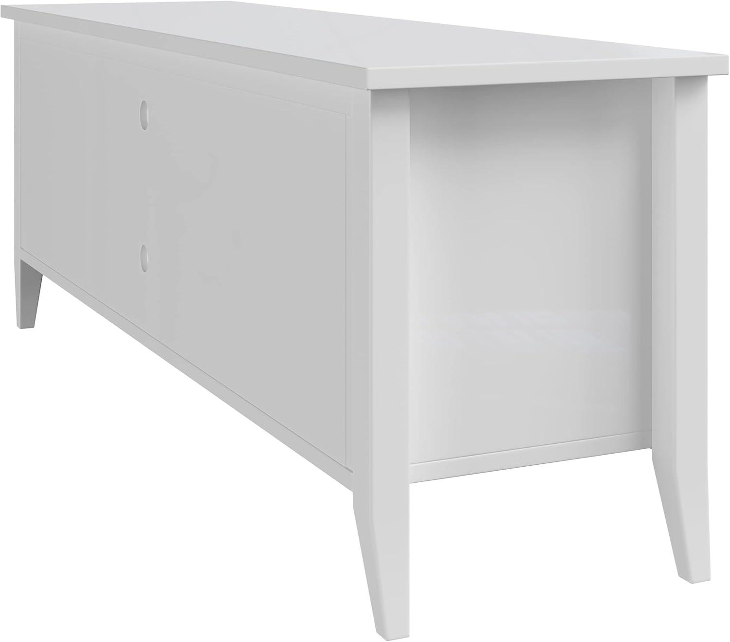 imageTV Stand 55inch Storage Cabinet with 2 Cubbies and 2 Shelves Entertainment Center for Living Room Bedroom or Entryway by Lavish Home White