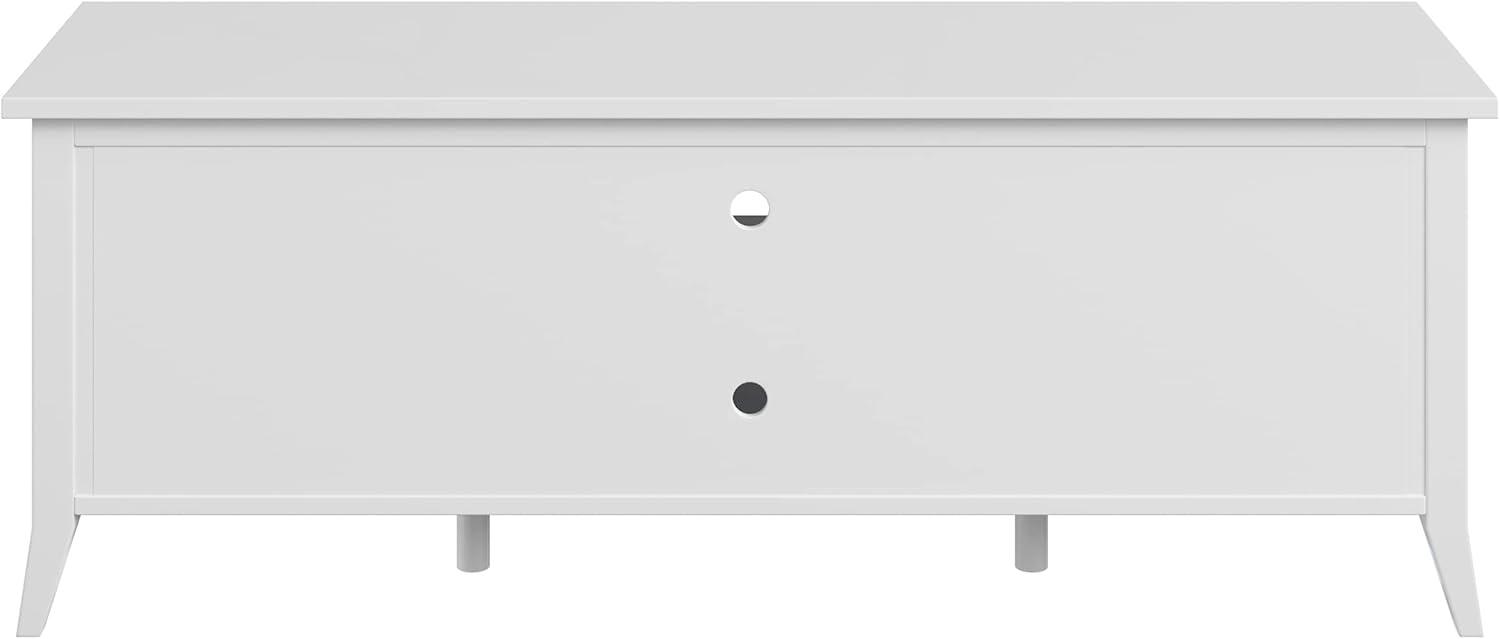 imageTV Stand 55inch Storage Cabinet with 2 Cubbies and 2 Shelves Entertainment Center for Living Room Bedroom or Entryway by Lavish Home White