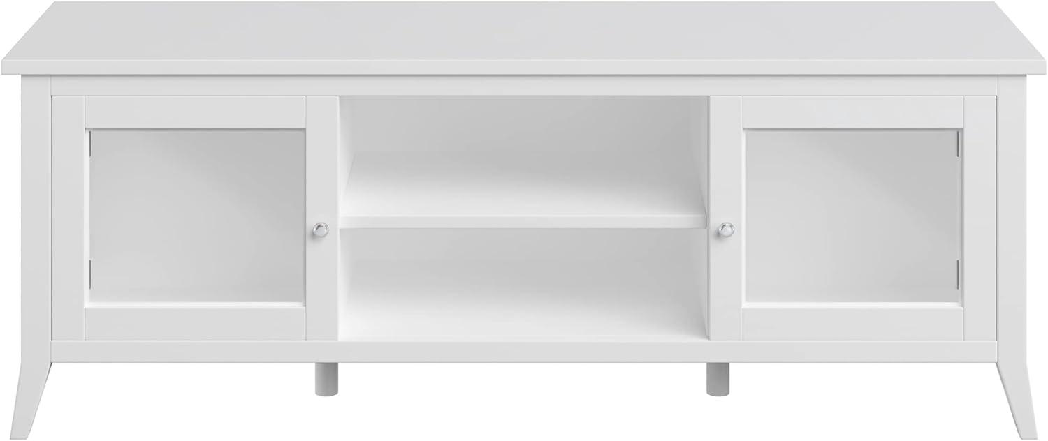 imageTV Stand 55inch Storage Cabinet with 2 Cubbies and 2 Shelves Entertainment Center for Living Room Bedroom or Entryway by Lavish Home White