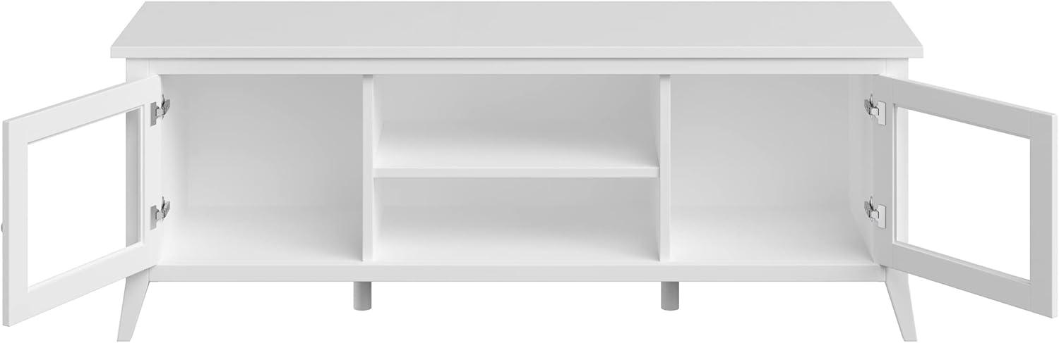 imageTV Stand 55inch Storage Cabinet with 2 Cubbies and 2 Shelves Entertainment Center for Living Room Bedroom or Entryway by Lavish Home White