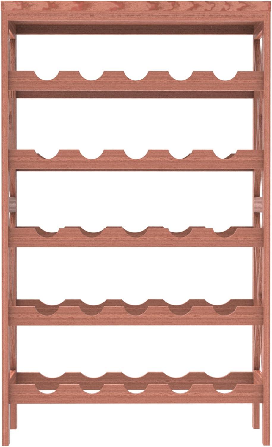 imageWine Rack Freestanding Wine Bottle Holder with Tabletop for Kitchen Bar Dining or Living Room 25 Bottle Rack Made of Wood by Lavish Home