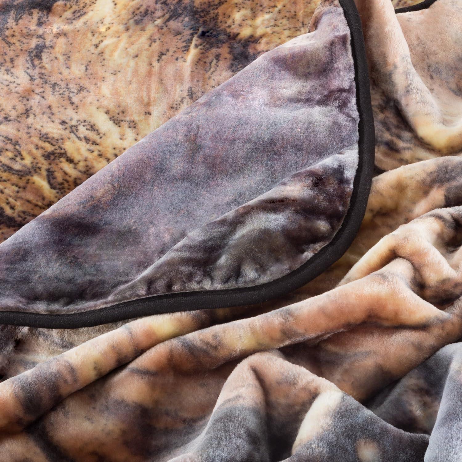 imageWolf Blanket 80x92inch Printed Pair of Wolves Blanket Plush Thick 8lb Faux Mink Queen Throw Blanket for Couch Sofa or Bed by Lavish Home