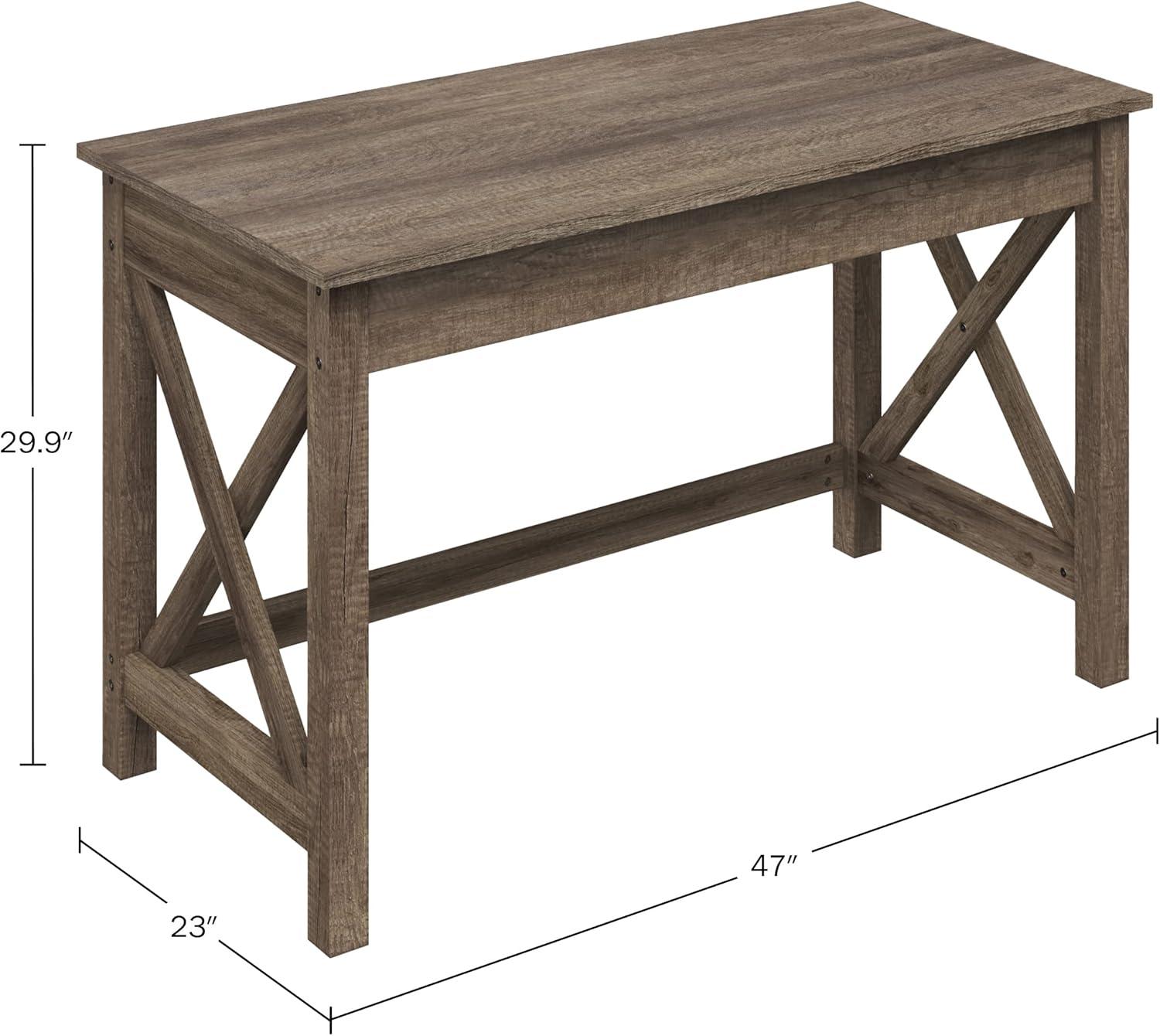 imageWriting Desk Work Desk with XPattern Legs for Office Bedroom Computer or Craft Table Home Office Desks by Lavish Home Tan Wood FinishLight Tan Woodgrain
