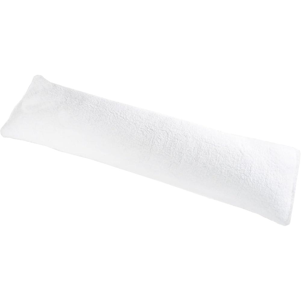 imageBody Pillow Cover Sherpa with side zipper by Lavish Home 18 x52 White