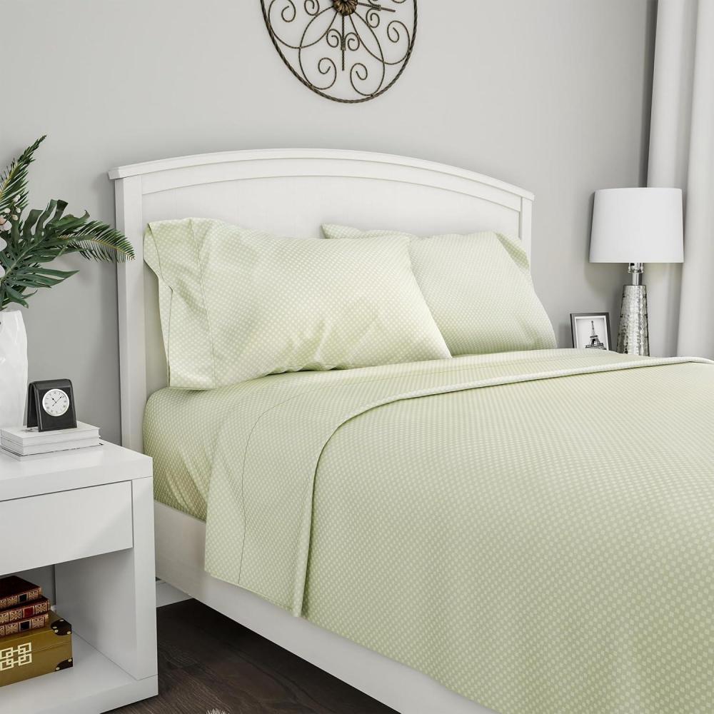 imageBrushed Microfiber Sheet Set 3 Piece Embossed Checkered Bed Linens Deep Pocket Fitted ampamp Flat Sheets Plus A Pillowcase by Lavish Home Twin BlueSage