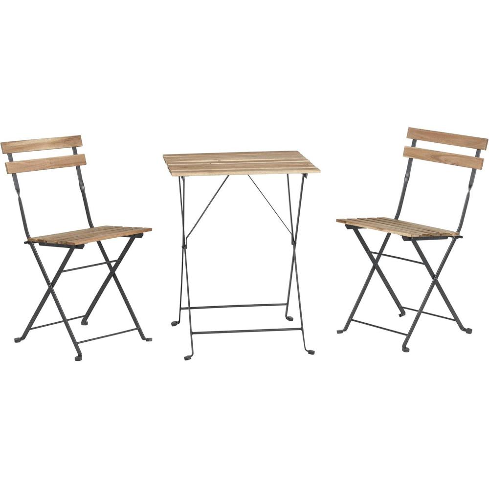 imageFolding Patio Bistro Set 3Piece Rattan and Steel Caf Table and Chairs for Porch Deck Garden or Balcony Furniture by Lavish Home BlackBrown