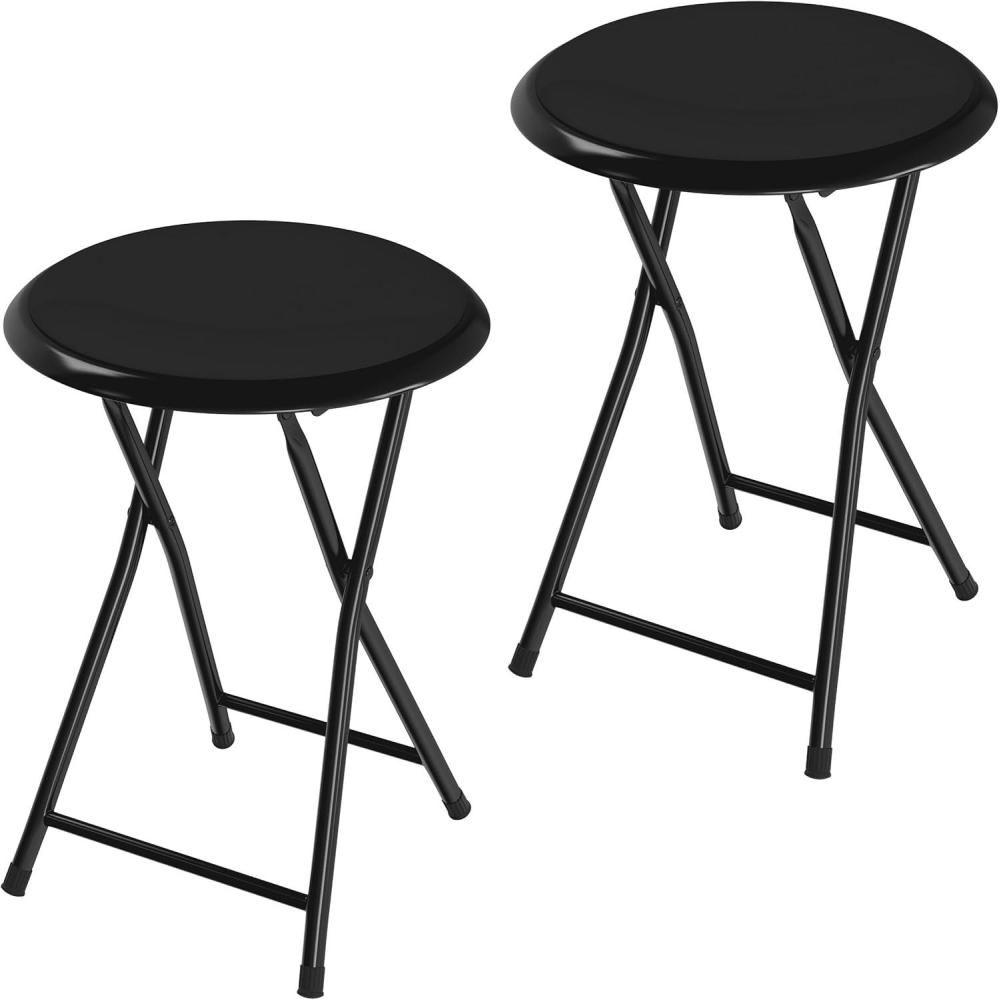 imageFolding Stool Backless 18Inch Stool with 225lb Capacity for Kitchen or Rec Room Portable Indoor Counter Bar Stools by Lavish Home BlueBlack