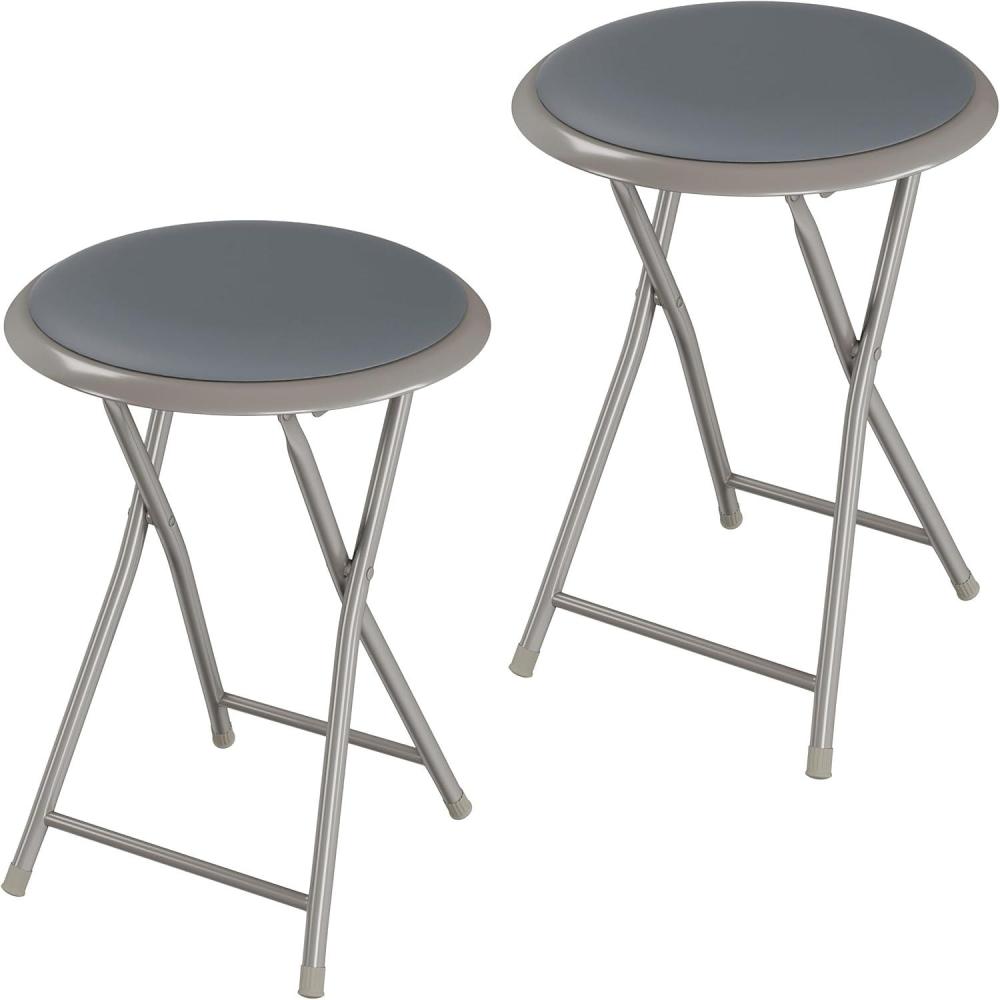 imageFolding Stool Backless 18Inch Stool with 225lb Capacity for Kitchen or Rec Room Portable Indoor Counter Bar Stools by Lavish Home BlueGrey