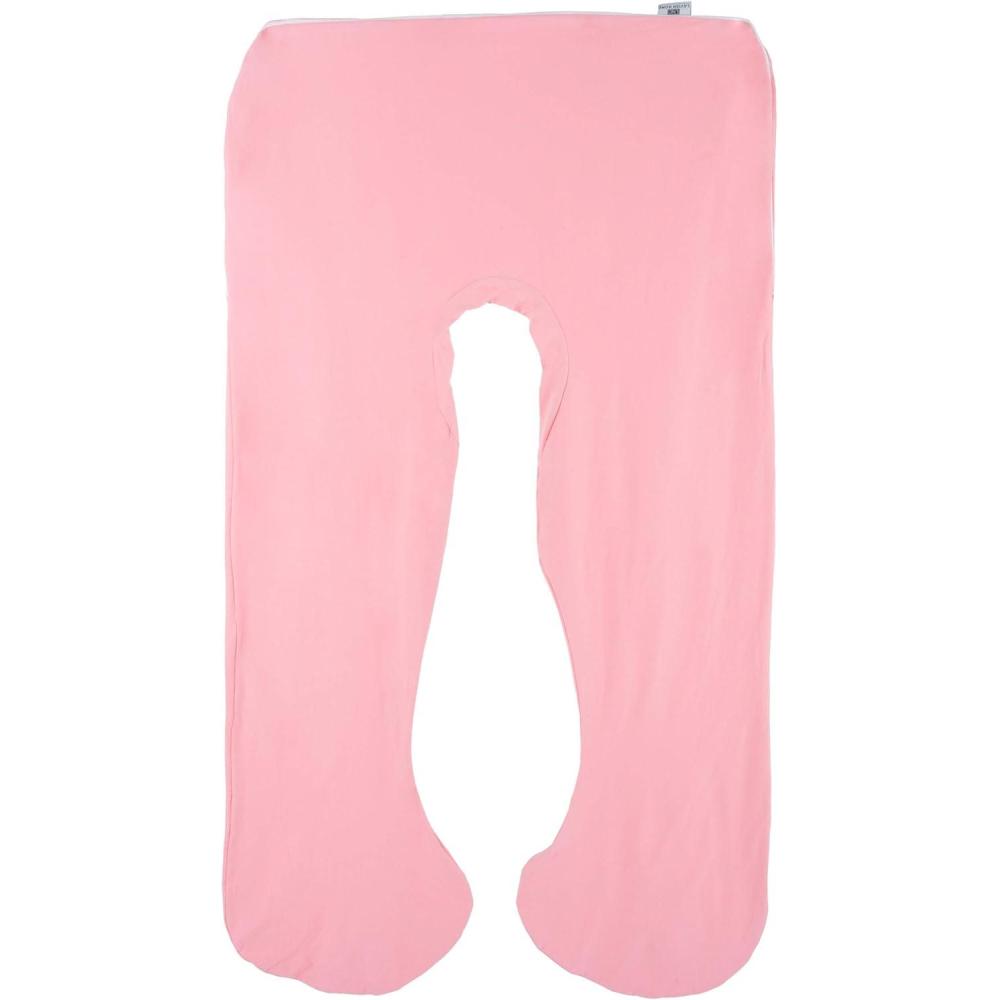 imageFull Body Pillow  7in1 Pillow with Removable Cover  Comfortable UShape for Support Sleeping Lounging Studying and More by Lavish Home WhitePink