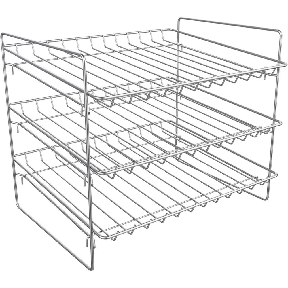 imageLavish Home Canned Food Organizer Chrome Plated Iron Holds up to 36 Cans