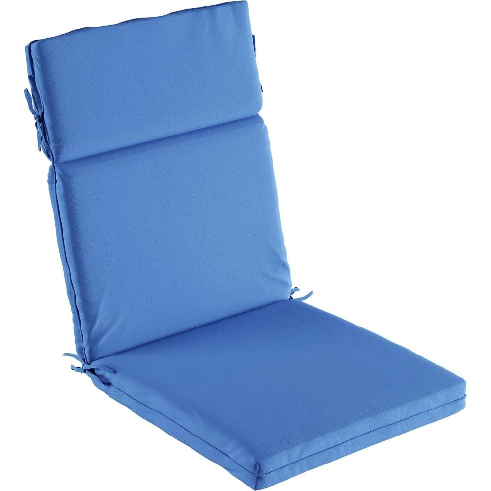 imageLavish Home HighBack Patio Cushion for Outdoor Furniture Adirondack Rocking or Dining Chairs Red Fabric with Piping ampamp Ties by LHC 1 Count Pack of 1Blue
