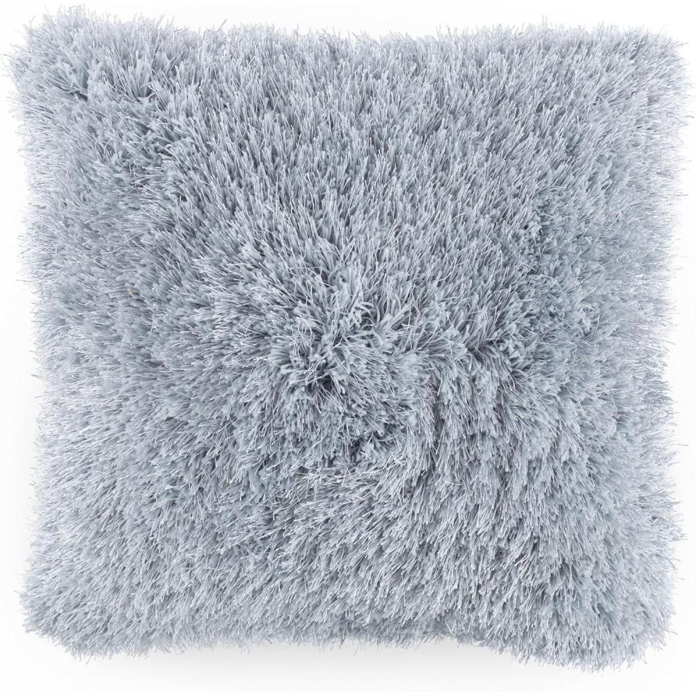 imageLavish Home Oversized Floor or Throw Pillow Square Luxury Plush Shag Faux Fur Glam Decor Cushion for Bedroom Living Room or Dorm MochaBlue