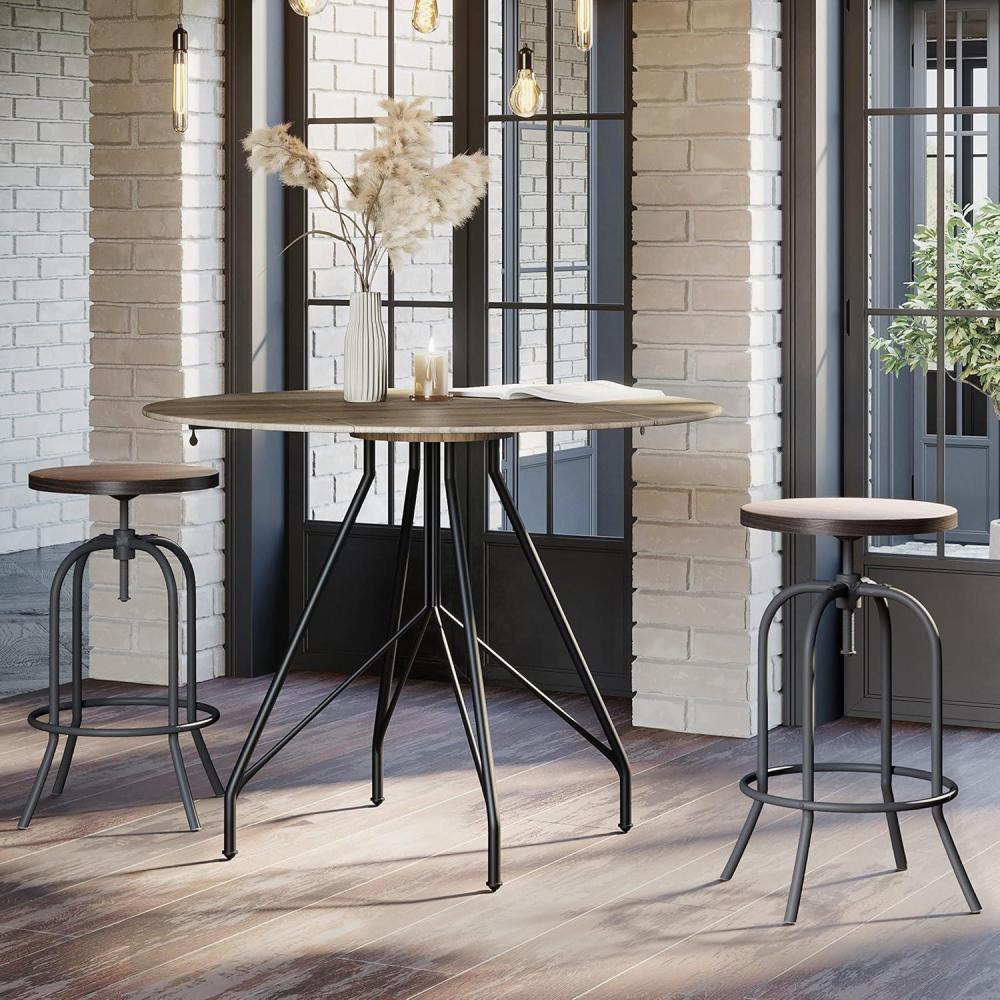 imageLavish Home Swivel Bar Stools Set of 2 Adjustable Barstools for Counter or Bar Height with Round Wood Seat and Iron Tube Frame for Kitchen BrownSet of 2