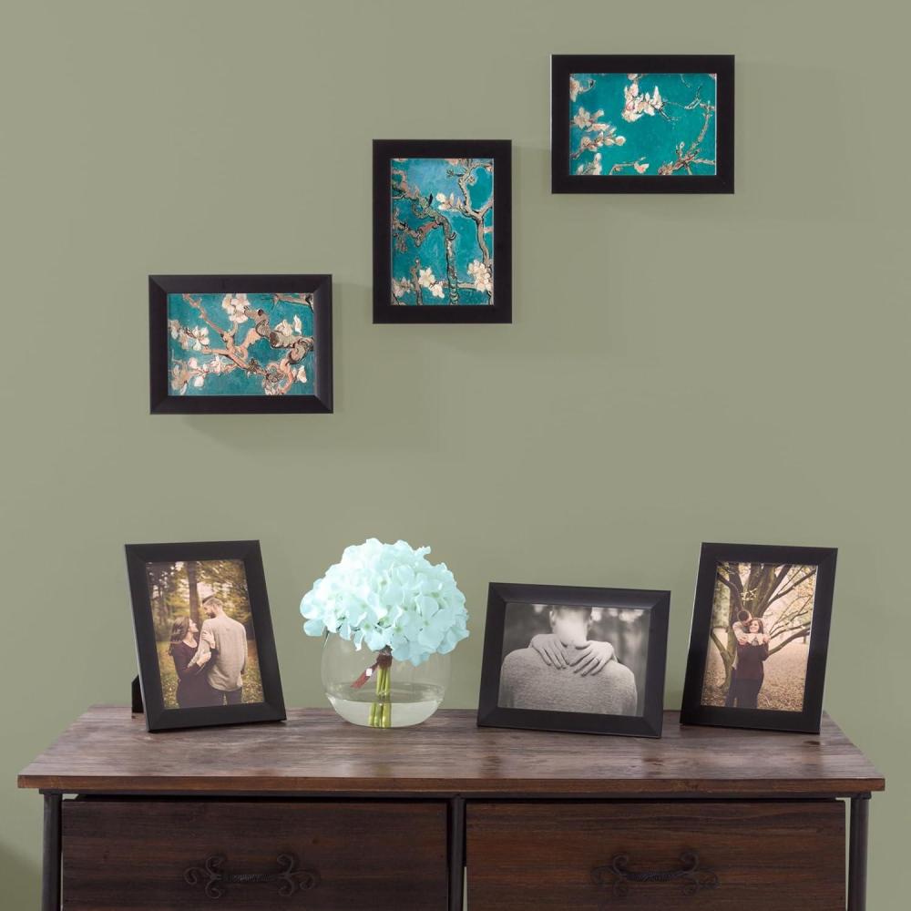 imageSet of 6 Picture Frames 11x14 Photo Frame Set with Stand and Hooks for Gallery Wall or Family Portrait Picture Wall Decor by Lavish Home Black5x7