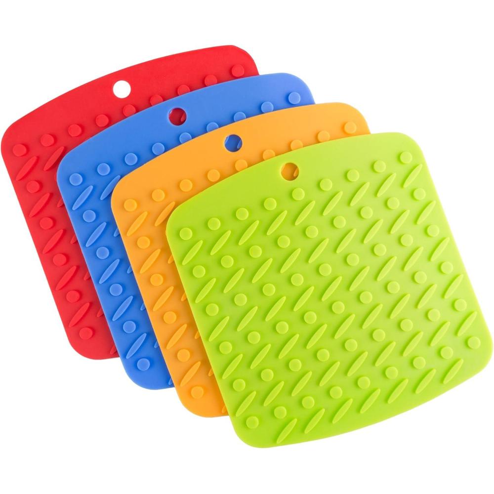 imageSilicone Pot Holder Trivet Mat Jar Opener Spoon Rest and Garlic Peeler  4 pc  by Lavish Home