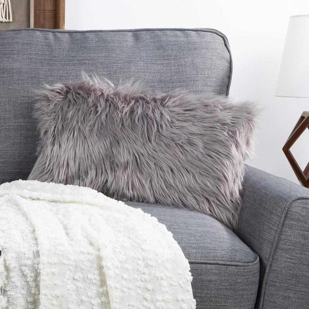 imagequotLavish Home 80PFS6 Pillow 12quotquotx20quotquotGray