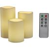 imageLavish Home 3Piece Battery Operated Candles Set  LED Flameless Candles Battery Operated with Remote Controlled Real Wax for Home Wedding or Christmas Decor White