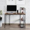 imageLavish Home AllinOne Computer Desk with Shelves  Modern Industrial Style Wood and Steel for Home Office Bedroom or Craft Table