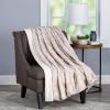 imageLavish Home Faux Long Pile Rabbit Fur Throw Blanket with Sherpa Back  Luxurious Soft Hypoallergenic for Couch Bed Dcor  60x70 in WhitePearl White
