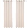 imageLavish Home Mia Jacquard Grommet Curtain Panel  GreyBeige
