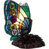 imageLavish Home Tiffany Style Butterfly Lamp  Stained Glass Table or Desk Light LED Bulb Included  Colorful Vintage Look Butterfly DcorRounded Wings
