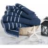 imageLuxury Cotton Towel Set  Rice Weave 100 Egyptian Cotton 6 Piece Set with 2 Bath Towels 2 Hand Towels and 2 Washcloths  BlackNavy