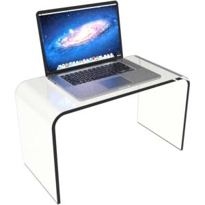 Acrylic Side Table – 14x12x24 Inch Multipurpose C Shaped End Table for Laptop, Working, Writing, or Coloring – Modern Acrylic Furniture by Lavish Home