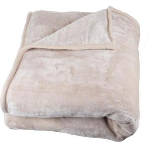 Bedford Home Faux Fur Throw Blanket – Oversized 91×81 Machine-Washable Bedding – Mink-Style 7.8lb Heavy Blanket for Bed or Sofa (Beige)(Beige)