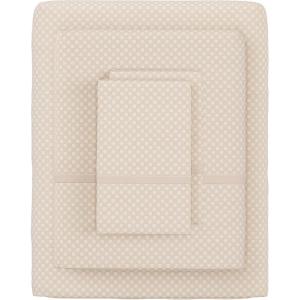 Brushed Microfiber Sheet Set- 3 Piece- Embossed Checkered Bed Linens- Deep Pocket Fitted & Flat Sheets, Plus A Pillowcase by Lavish Home (Twin, Blue)(Champagne)