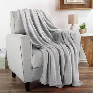 Flannel Fleece Blanket – 60×70 Oversized, Soft, and Plush Microfiber Throw – Lightweight Decor for Beds, Sofas, and Chairs by Lavish Home (Blue)(Dawn Gray)