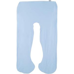 Full Body Pillow – 7-in-1 Pillow with Removable Cover – Comfortable U-Shape for Support, Sleeping, Lounging, Studying, and More by Lavish Home (White)(Blue)