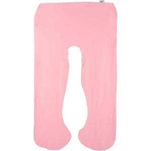 Full Body Pillow – 7-in-1 Pillow with Removable Cover – Comfortable U-Shape for Support, Sleeping, Lounging, Studying, and More by Lavish Home (White)(Pink)