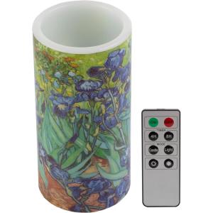 Lavish Home 6″” LED Irises Candle with Remote Control Timer-Van Gogh