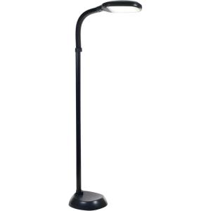 Lavish Home Adjustable LED Floor Lamp with Bendable Neck – Full Spectrum Natural Sunlight LED Lamp for Bedroom and Living Room – Reading, Craft, and Esthetician Light (Black)