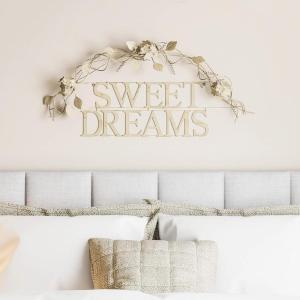 Lavish Home Bedroom Wall Decor – Sweet Dreams Decorative Wall Sign – Home Accent 3D Word Art – Modern Rustic or Vintage Farmhouse Style (White)
