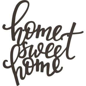 Lavish Home Blessed Wall Decor – Decorative 3D Metal Cutout – Word Art Sign for Modern Rustic and Vintage Farmhouse Decor (Distressed Brown)(Home Sweet Home)