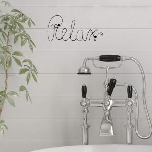 Lavish Home Metal Cutout Relax Wall Sign-3D Word Art Accent Decor-Perfect for Modern Rustic or Vintage Farmhouse Style,Black, 12″