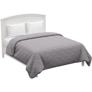 Lavish Home Quilt Coverlet, All-Season Light Comforter Quilted Blanket, Twin Size, Gray