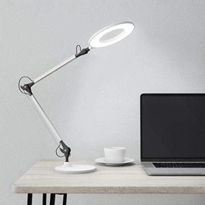 Lavish Home Swing Arm Architect Task Lamp with Clamp, LED Ring Light-Stepless Dimming-High CRI 95-Eye Friendly Light for Reading, Drafting & Office(Freestanding)