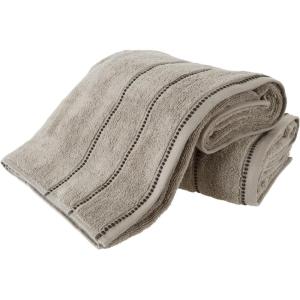 Luxury Cotton Towel Set- 2 Piece Bath Sheet Set Made From 100% Zero Twist Cotton- Quick Dry, Soft and Absorbent By Bedford Home (Seafoam / Black)(Taupe and Black)