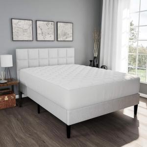 Padded Mattress Cover-100% Cotton Twin XL Overstuffed Quilted Skirted Bed Protector Topper – Fitted No Slip Corners by Lavish Home(Twin)