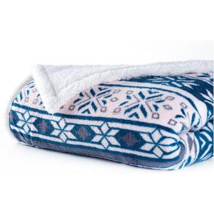 Reversible Plaid Fleece Blanket – 50-Inch x 60-Inch Machine-Washable Sherpa Throw – Cozy Blanket for Couch, Chair, or Bed by Lavish Home (Blue/Yellow)(Blue)