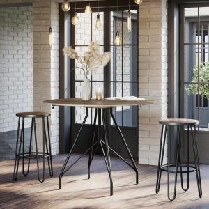 Set of 2 Bar Stools – 24-Inch-Tall Backless Barstools with Hairpin Legs and Wood Seat for Kitchen, Dining Room, or Bar by Lavish Home(29.5″ Set of 2)