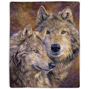 Sherpa Fleece Throw Blanket – Wolf Print Pattern, Lightweight Hypoallergenic Bed or Couch Soft Cozy Plush Blanket for Adults and Kids by Lavish Home