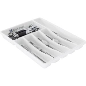 Silverware Drawer Organizer with 6 Sections and Nonslip Tray – For Kitchen Flatware and Cutlery, Office Supplies, and Makeup Products by Lavish Home(Set of 1)