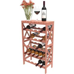 Wine Rack – Freestanding Wine Bottle Holder with Tabletop for Kitchen, Bar, Dining or Living Room – 25 Bottle Rack Made of Wood by Lavish Home