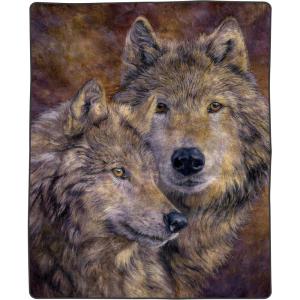 Wolf Blanket – 80×92-inch Printed Pair of Wolves Blanket – Plush Thick 8lb Faux Mink Queen Throw Blanket for Couch, Sofa, or Bed by Lavish Home