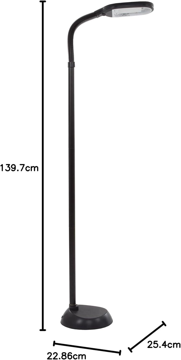 imageBedford Home Floor Lamp Full Spectrum Natural Sunlight Lamp with Bendable Neck Reading Craft Studying and Esthetician Light BeigeBlack