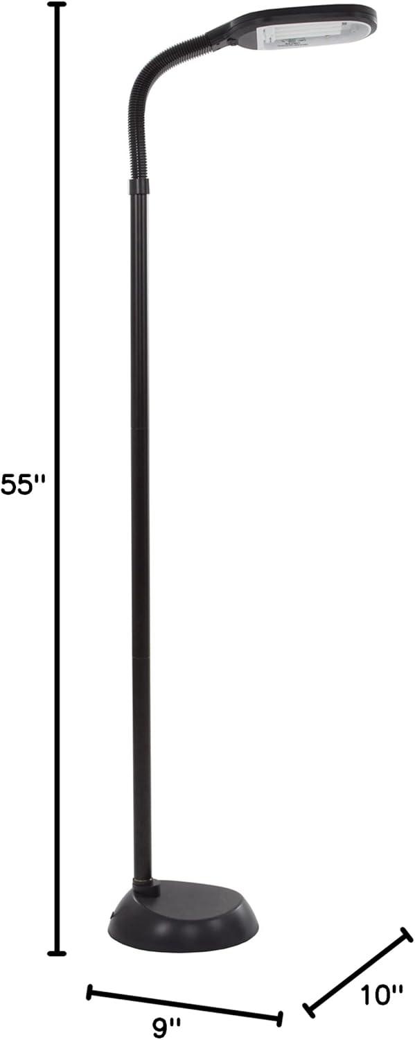 imageBedford Home Floor Lamp Full Spectrum Natural Sunlight Lamp with Bendable Neck Reading Craft Studying and Esthetician Light BeigeBlack